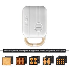 전동 샌드위치 메이커 와플 토스터 베이커 아침 식사 타코야키 팬케이크 650W 220V, 15 white with 5 plate_01 미국
