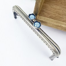 헤세드 (NEW) 12.5cm 사각 연꽃잎 구슬 동전지갑프레임, 스틸블루, 1개