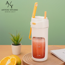 ANYOU 휴대용 무선 미니 믹서기 사무실이나 야외에서 모두 휴대하고 사용할 수 있어 미니 슬러시 머신 강력한 모터 착즙기 USB 충전식 편리하고 빠르다 믹서기, 흰색