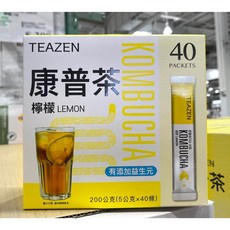 TEAZEN 康普茶 檸檬口味 40包, 5g, 1個, 40個裝