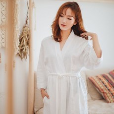 【華夫格透氣】男女皆可穿 寬鬆舒適浴袍 睡袍