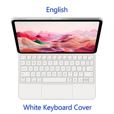 아이패드 에어 11인치 M4 M3 2026용 백라이트 매직 키보드 케이스 M2 6세대 멀티터치 스마트 폴리오, 02 iPad Air 11 M4 2026, 13 White English
