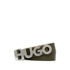 휴고 메탈 로고 버클 벨트