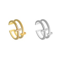 ECLATIS GOMAKERER 여성 2가지 색상 반지 4개 모던하고 세련된 심플한 오픈 커프 링 스테인리스 스틸 스테이트먼트 쌓을 수 있는 파인딩 하이퀄리티 주얼리 제작용