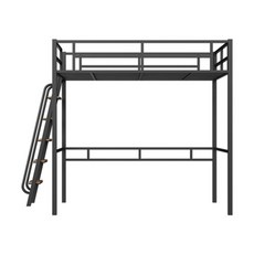 원룸 철제 성인 벙커침대 게스트하우스 낮은 어른 2층침대 퀸사이즈, 1350mmx2000mm, BLACK 일반형