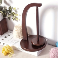 셀루앙드 원목 자석 뜨개질 뜨개실 실타래 회전 거치대, 1개, 브라운