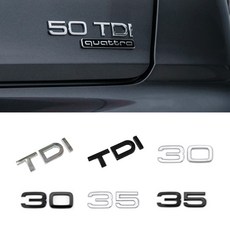 [모터스파이] 아우디 호환 후면 트렁크 이니셜 전차종 TDI 엠블럼 승용 SUV 크롬 검정 순정형, 03. 30 SILVER-유광