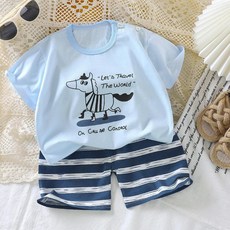 兒童衣服男童套裝夏款短袖寶寶圓領幼兒女童兩件套