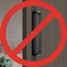 미란다 무타공 부착식 베란다 손잡이, 블랙, 1개