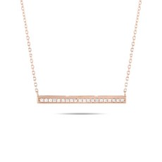 LB 익스클루시브 중고 바 14K 로즈 골드 다이아몬드 네크리스