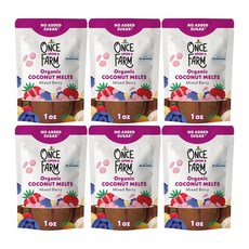 Once Upon a Farm 원스어폰어팜 무가당 코코넛 멜트 혼합 베리 스낵 28g, 6개