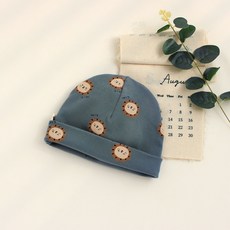 韓國ins秋冬寶寶帽子嬰幼兒兒童印花卡通純棉護耳胎帽無骨帽子