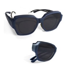 Lumiha 접이식 선글라스 편광 UV400 보호 경량 여행 및 운전용 안경 다크 블루