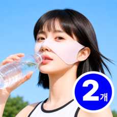 나비핏 기미방지 쿨 자외선 차단 골프 스포츠 나비마스크 + 쿨스카프, 1세트, S핑크핑크