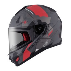 【PUPU SHOP】(現貨)ASTONE GTB606 BG6 平灰 / 紅 彩繪款 全罩式 安全帽 雙鏡片, 平灰/紅,S