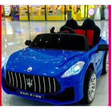 마세라티 어린이 장난감 자동차 4륜 구동 전기 블루투스 RC 카, 공식 표준, 블루-가죽시트, 1개