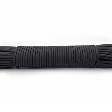 328ft 100ft 3mm paracord 끈 로프 낙하산 코드 하이킹 캠핑 빨랫줄 전술 팔찌 액세서리 팔찌 one core, 검은색, 50피트(15m), 1개