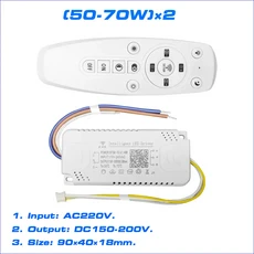 1쌍(20-40W)×2(40-60W)×2 디밍이 가능한 지능형 LED 드라이버 샹들리에 변압기 2.4G 원격 및 APP 제어 전, 03 50-70W-2, 01 220V용
