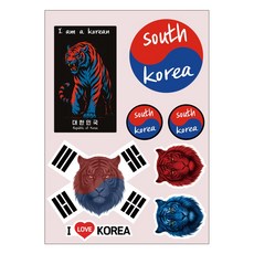 레보샵 대한민국 태극기스티커 캐리어 노트북꾸미기 리무버블 PVC방수, 무광 D타입, 1개