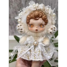 SP 스컬판다 팝마트 정원 겨울 음악 판다 드레스 인형 인형옷 소품, 아기 옷 + 머리 장식 액세서리에는 인형이 포함되지 않, 펄 세트