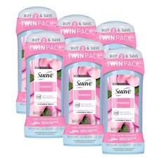 수아브 데오드란트 파우더향 2입 Suave Antiperspirant Deodorant Powder, 147g, 6개