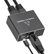 Olycism 이더넷 스플리터 1 ~ 2 고속 1000Mbps RJ45 인터넷 탭 어댑터 기가비트 이더넷 탭 - USB 전원 코드가 있는 네트워크 탭 Cat 5/5e/6/7/, Olycism 이더넷 스플리터 1 ~ 2 고속 1000