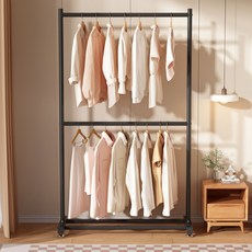 비전코퍼 심플 2단 스탠드 옷걸이 행거, 블랙