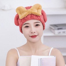 速幹吸水蝴蝶結浴帽, 酒紅色 速幹加厚大蝴蝶公主帽, 1個