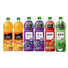 [마시자몰] 미닛메이드 오렌지2+ 포도2 + 토마토 +알로에, 6개, 1.5L