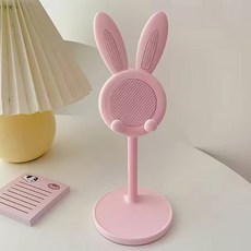 탁상용 책상 휴대폰 받침대 토끼 휴대폰 거치대, 1개, 핑크, R_1