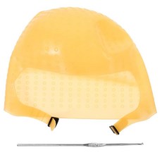 PACKOVE 실리콘 헤어 하이라이트 캡 조절 가능한 컬러링 모자 후크 키트 바늘 포함 살롱 가정용 [호환], 1