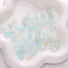 별모양비즈 액세서리 부자재 키링 DIY 화려한 스타 구슬 수제 헤어핀 목걸이 팔찌 재료, F. 바다하늘(50pcs)