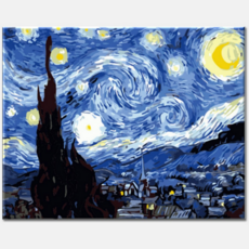 모모픽스페인팅 DIY명화그리기 60x75cm, WP01 고흐 별이 빛나는 밤에