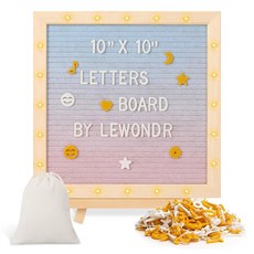 르완다 펠트 편지 게시판 10" 10" 나무 게시판 표지판 20개의 LED 조명과 340개의 글자가 있는 변경 가능한 메시지 안내 첫 수업 컬러풀, Colorful