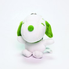 스누피 강아지 우드스탁 인형 키링 봉제인형, 1개, 그린, 10cm