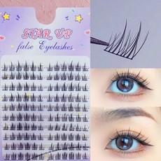 STAR UP 가닥 인조 속눈썹 M35호 자연연장 대용량 속눈썹, 1개, 블랙