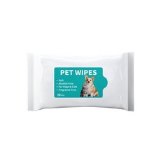 寵物濕巾 柔軟無酒精配方 貓狗適用 無香精 10片裝, 1個, 10個裝
