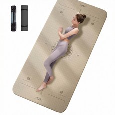 호밍사이 요가매트 TPE 안미끄러지는 두꺼운 필라테스 요가매트 운동매트, 베이지, 1개