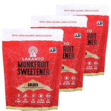 Lakanto 라칸토 슈가 프리 몽크프룻 스위트너 골든 454g 3팩, 3개