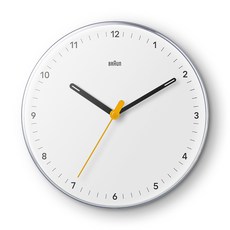 브라운 BC26W 클래식 아날로그 무소음 벽시계 본사직영, 화이트