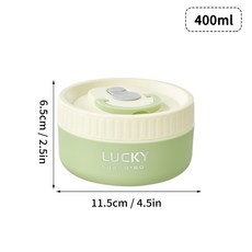 도시락 전자레인지 스틸 수 휴대용 용기 있는 쌓을 절연 보온 상자 WORTHBUY 밀폐 식품 스테인리스 304, 400ML Green, 1개