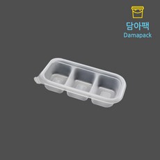 용기 3칸 포장 소스 반찬용기 AJ AJ-PP 반찬 배달 일회용 PP 100개, 1개