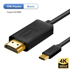 QGeeM USB C HDMI 케이블 4K 60Hz 유형 어댑터 Thunderbolt 3 변환기 MacBook Huawei Mate Pro Samsung usb, 02 1.2미터