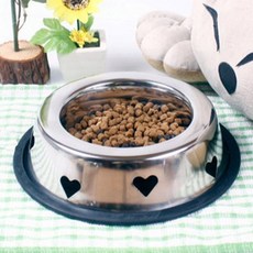 강아지 논슬립 하트 스텐 식기 32oz 1P 물그릇 보울 밥그릇 급수기 식기 급 물그릇 고양이 스텐 dew+291rm