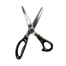 인터렉스 스테인리스 재단 핑킹가위, 1개, 블랙