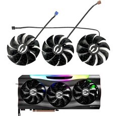 87MM PLD09220S12H RTX3080 RTX3070 그래픽 카드 팬 교체용 EVGA GeForce RTX 3070 3080 TI 3090 FTW3 쿨러 팬블랙 3팬 1, 87MM PLD09220S12H RTX3080 RTX3