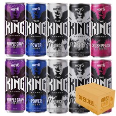 [예진마트] 핫식스 더킹 에너지드링크 355ml x 10캔 혼합 제로 파워 포스 퍼플그레이프 크러쉬피치, 1세트, 제로2+파워2+포스2+퍼플그레이프2+크러쉬피치2