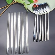 한식수저세트 수저 세트 세트, 6p숟가락+6p젓가락, 2세트, 은색