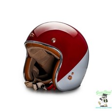 摩德 MODER ARON艾倫 亮光復古紅銀 復古安全帽 XL, 1個