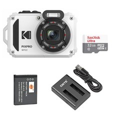 柯達 KODAK PIXPRO WPZ2 16MP 32G 防水運動相機 潛水攝影機 冰雪白, 1個, 冰雪白標配+32G小卡+副廠電池+充電器